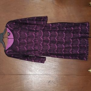 Nicole by Nicole Miller black dress with purple lining, size 12
